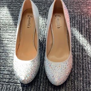 Glitter rhinestone heel